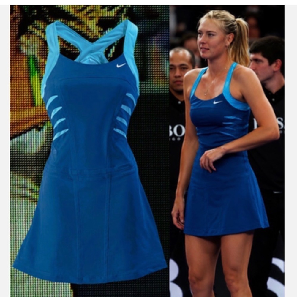 Nike Women's Small Maria Sharapova Blue Tennis Dress Sporty Active Preppy
